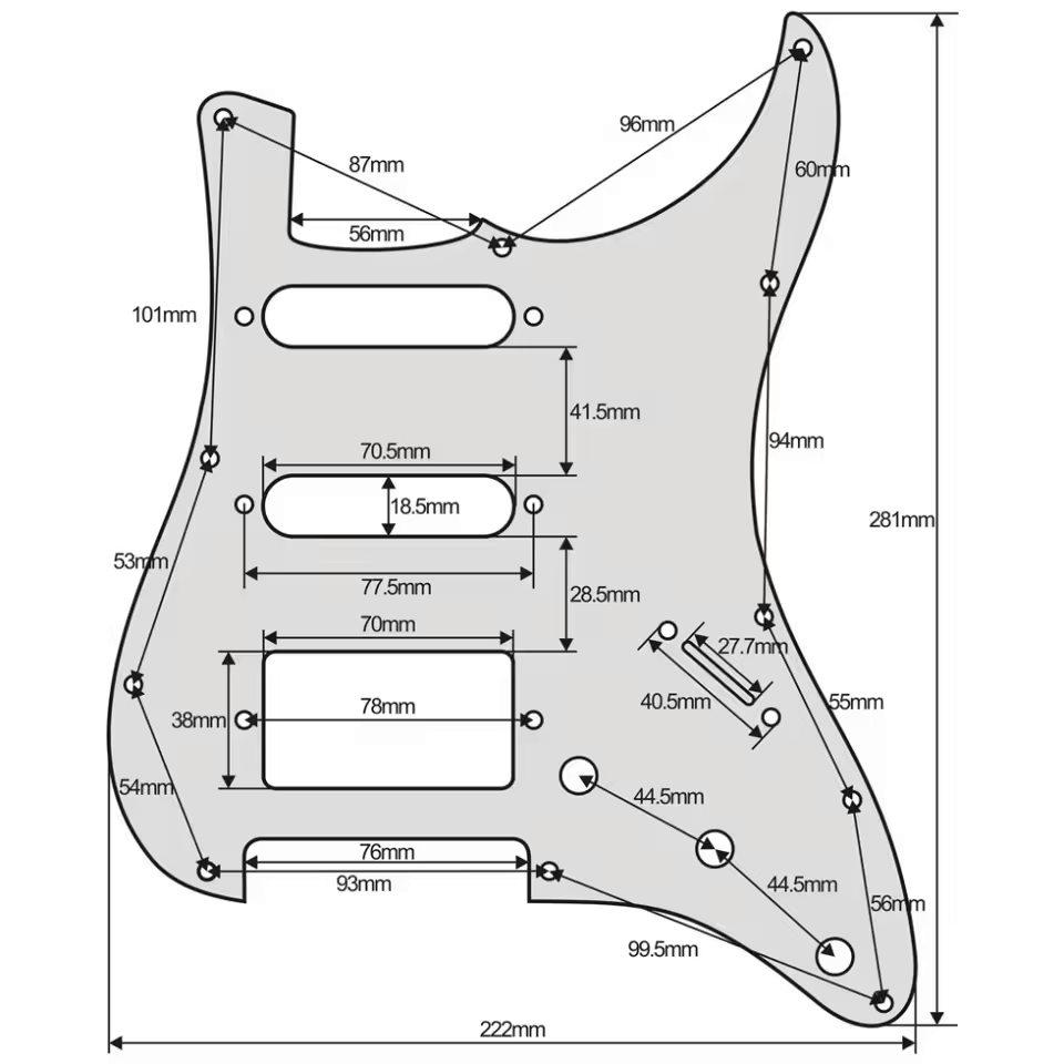 Fender Stratocaster Gitárkoptató - Egyedi Stratocaster pickguard - Japanese Waves