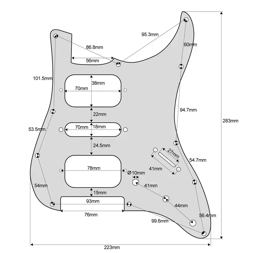 Fender Stratocaster Gitárkoptató - Egyedi Stratocaster pickguard - Copper Metal Textures