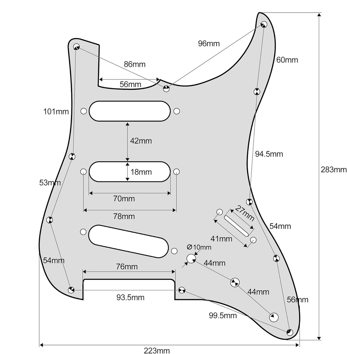 Fender Stratocaster Gitárkoptató - Egyedi Stratocaster pickguard - Copper Metal Textures